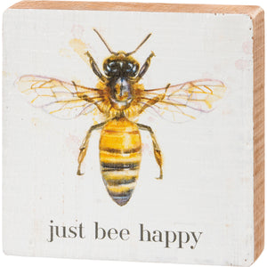 Just Bee Happy Block Sign