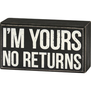 No Returns Box Sign