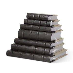 Vintage Cotton Journals w/Brown Leather Spine