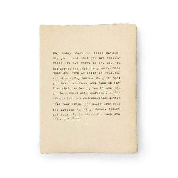 Deckled Edge Notebook-May Today There Be Peace