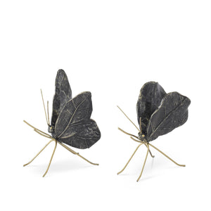 Black & Gold Resin Leaf Wing Butterflies-Assorted