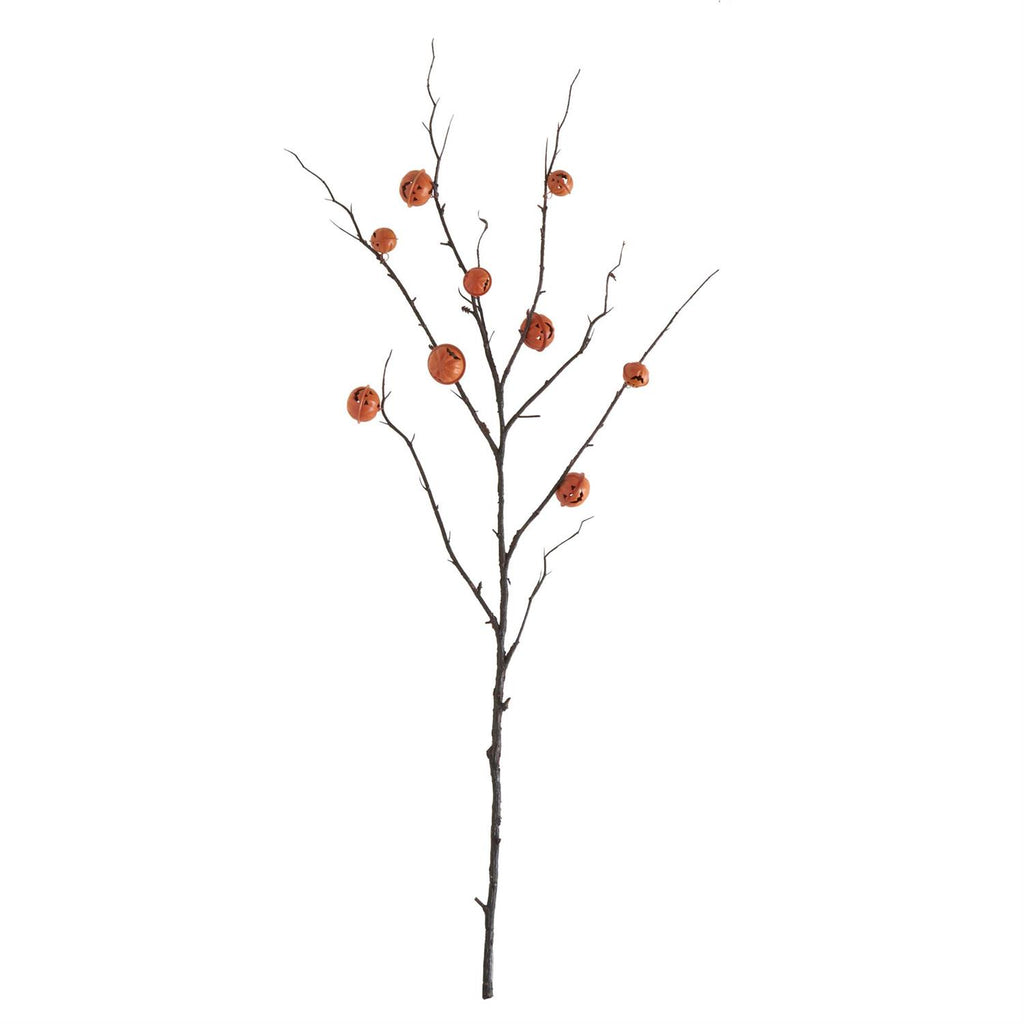 36" Orange Jack-O-Lantern Pumpkin Bells Stem