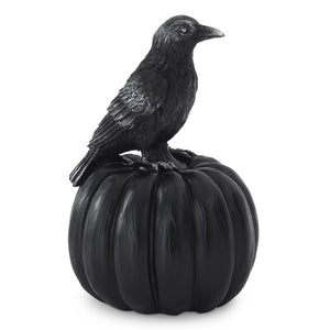 Black w/Silver Resin Crow & Pumpkin