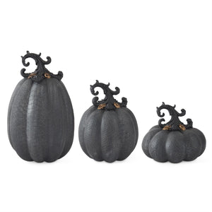 Resin Alligator Skin Embossed Pumpkin w/Filigree Stem