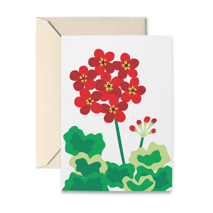 Red Geranium Boxed Note Cards, Set of 10