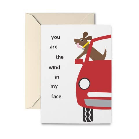 Doggie Car Ride Greeting Card