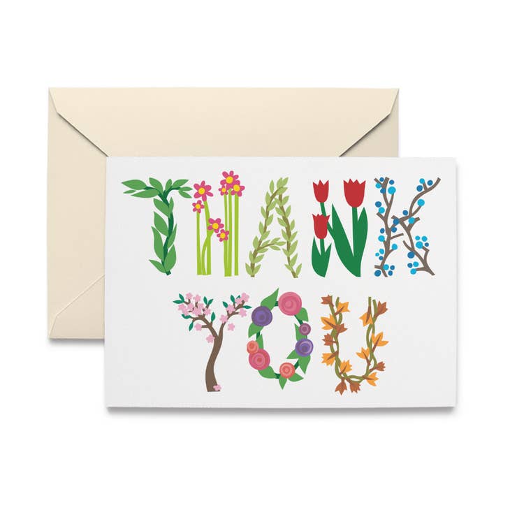 Botanical Thank You Cards Set of 10