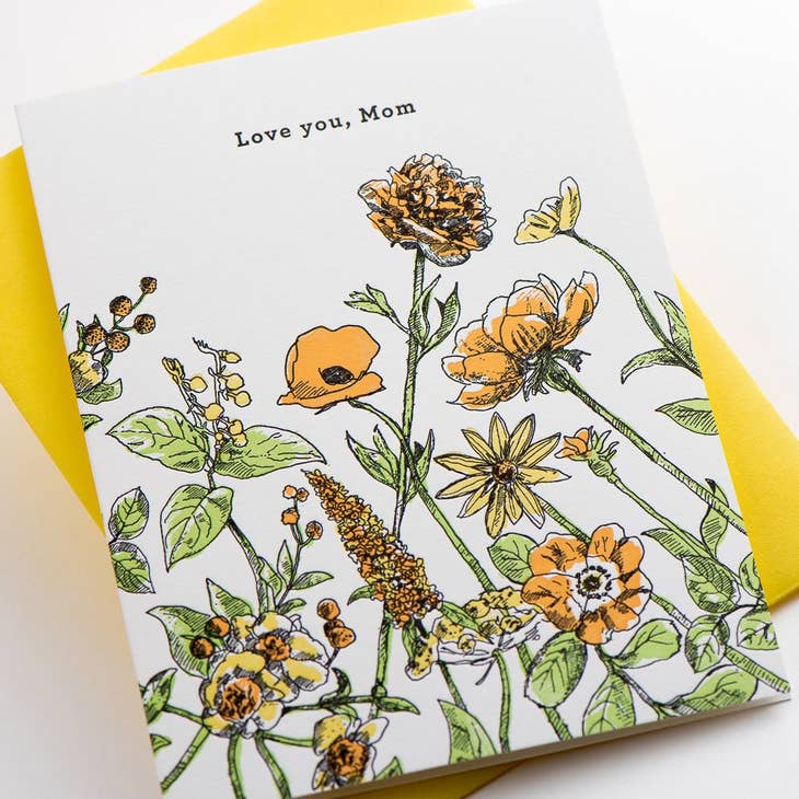 Love You Mom Floral Card