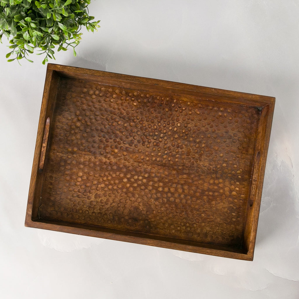 Artisan Wood Tray 14"x10"x2"-Natural