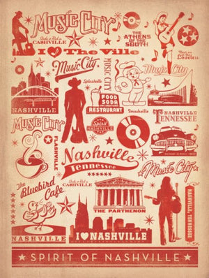Postcard - Pattern Print / Composite Spirit Of Nashville