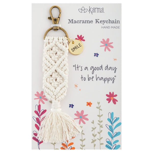 Smile Macrame Keychain