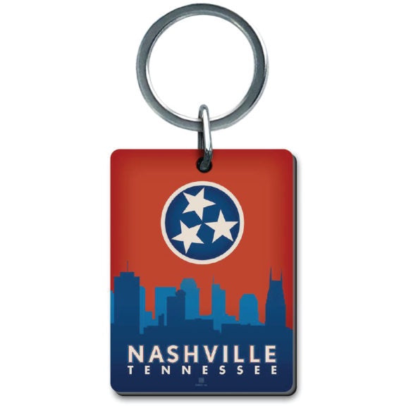 Keyring-State Flag Skyline