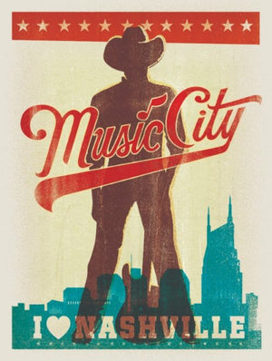 Postcard - Overprint Music City Man I Love Nashville
