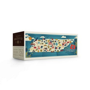 Tennessee Map - Legendary Places Panoramic Puzzle
