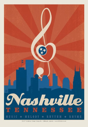 Postcard - Treble Clef Skyline (Nashville)