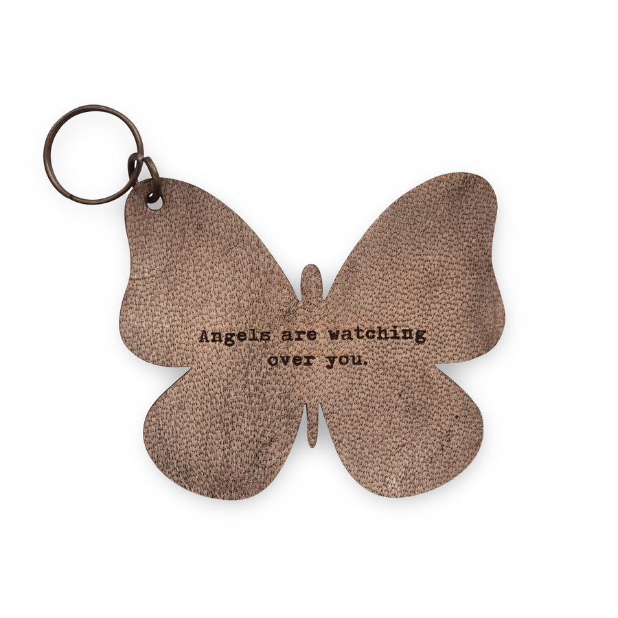 Leather Butterfly Keychain