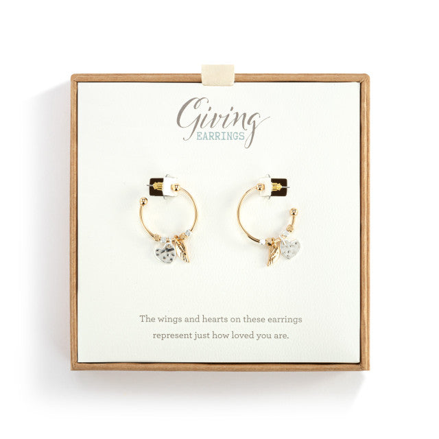 DISC-Giving Earrings Heart and Wing