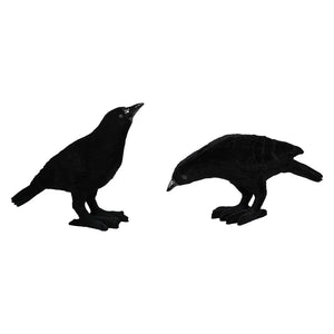 Black Velvet Flocked Resin Crow