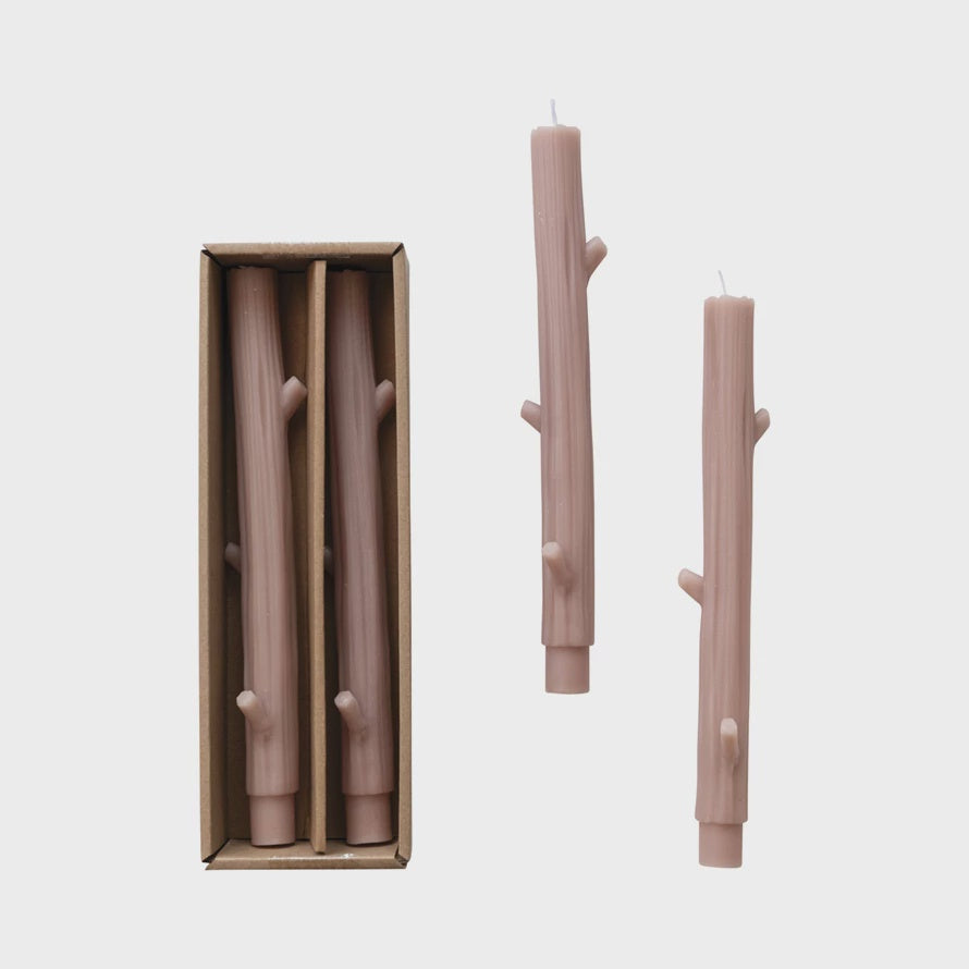 Twig-Shaped Taper Candles - Khaki