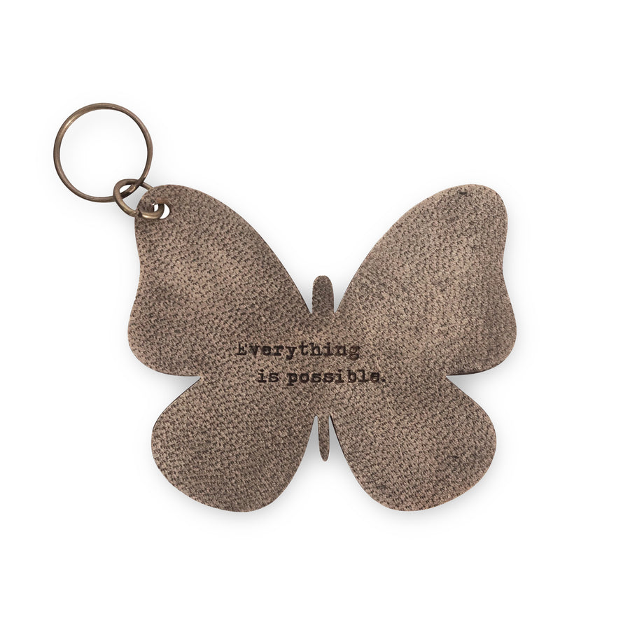 Leather Butterfly Keychain