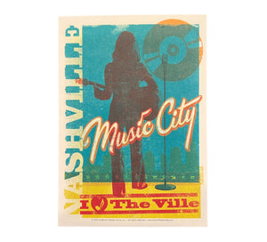 Postcard - Overprint Music City Woman I Love The Ville