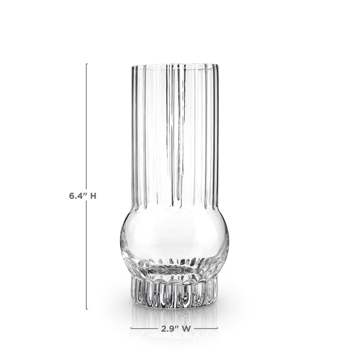 Viski Deco Crystal Highball Glass Set 2