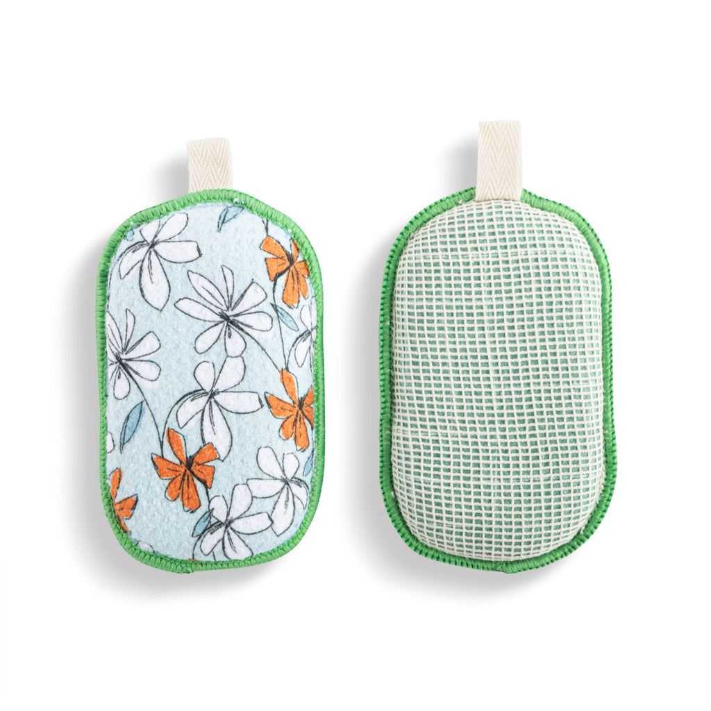 Absorbent Sponges  Set/2-Windowpane Floral