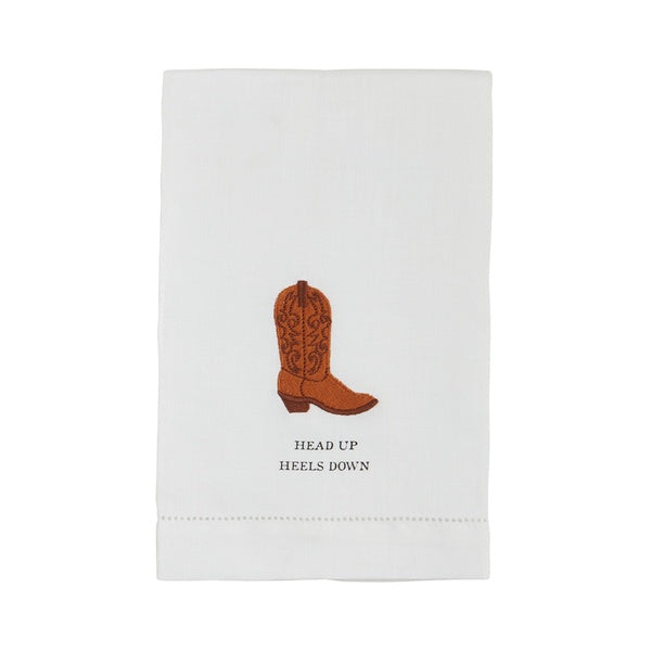 Cowboy Boot Embroidered Towel