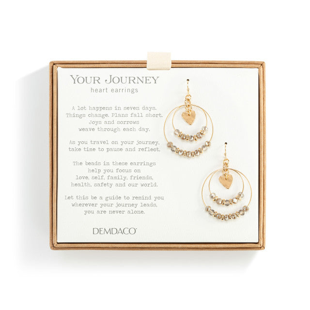 DISC-Beaded Love Earrings-Gray