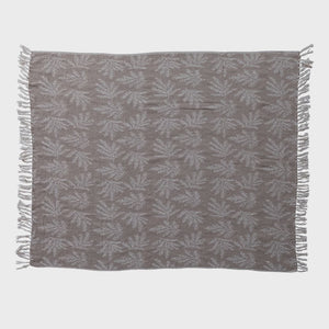 Woven Jacquard Botanical Reversible Throw