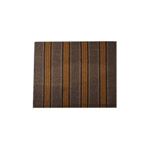 Fabric Faux Sherpa Throw with Stripes, Brown, Black & Yellow