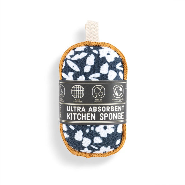 Absorbent Sponges Set/2-Navy Floral