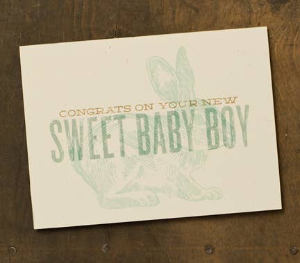 Congrats on Your New Sweet Baby Boy - Greeting Card