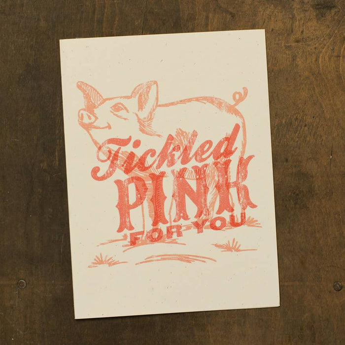 Tickled Pink For You - Greeting Card