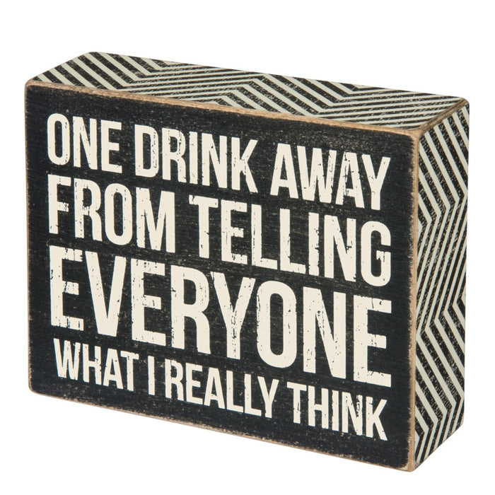 One Drink Box Sign
