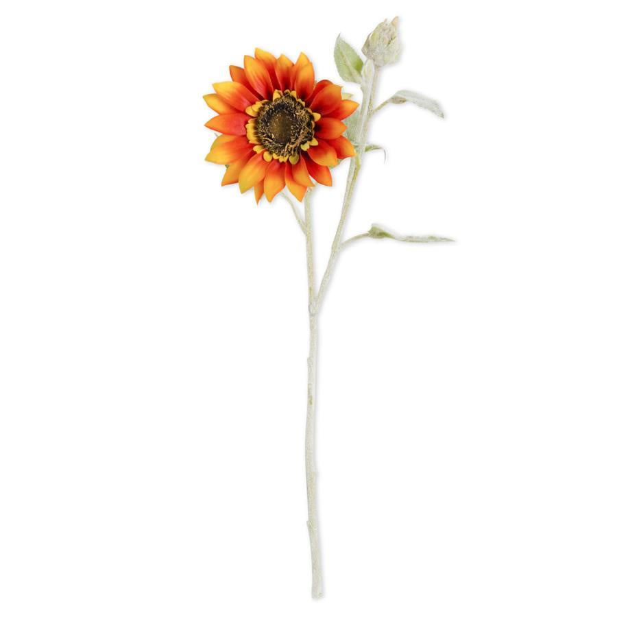 18" Lt Orange 2 Tone Sunflower Stem