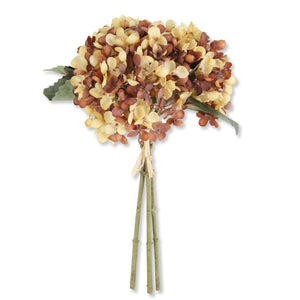 13" Yellow/Brown Hydrangea Bundle by Abode Mercantile