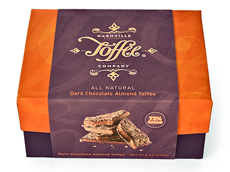 Dark Chocolate Almond Toffee - 1/2 lb Box