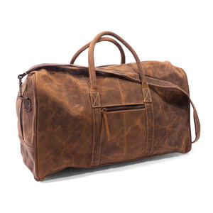 Leather Duffle Bag-Distressed Brown