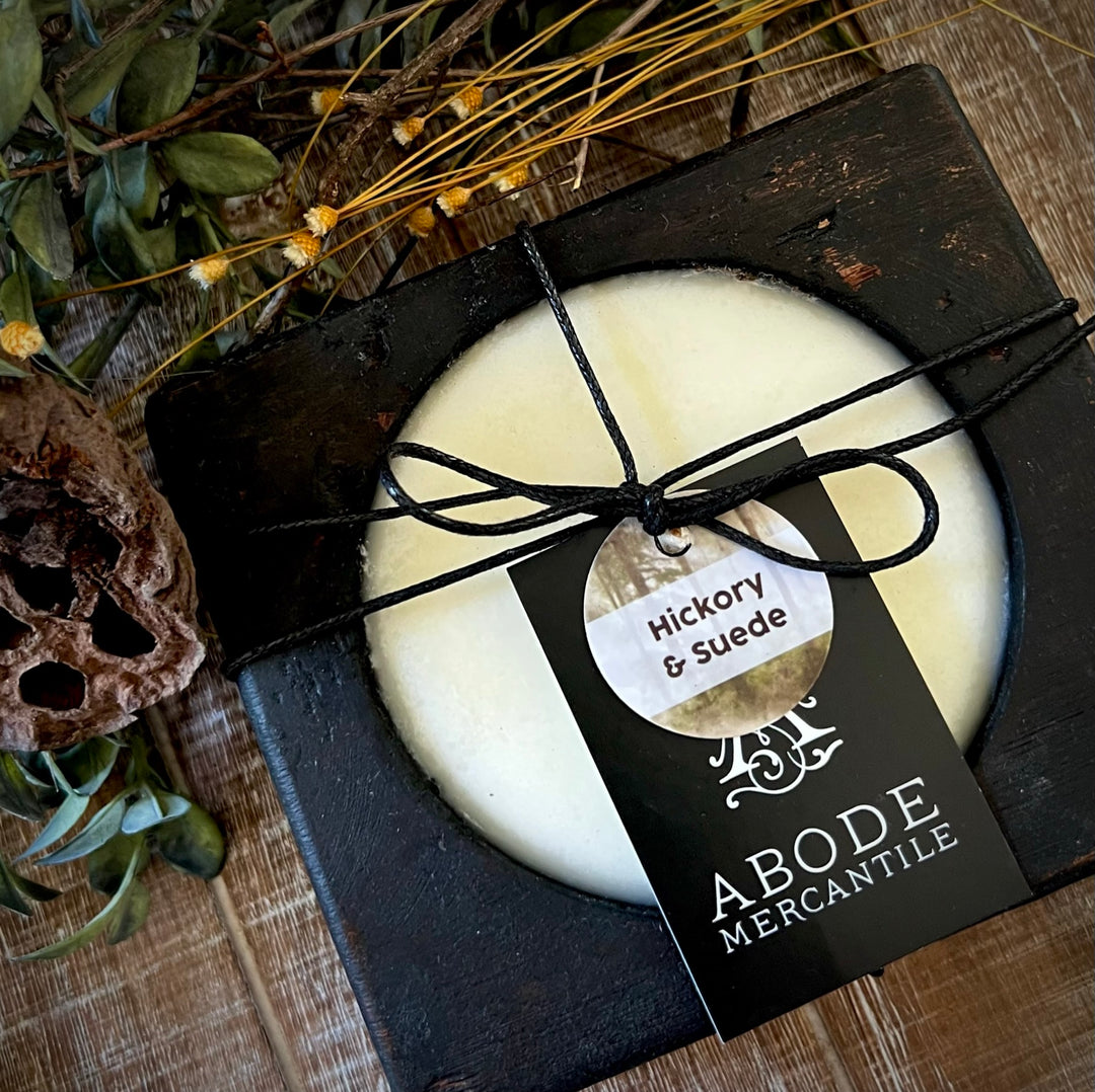 Cheese Mold Candle-Hickory + Suede