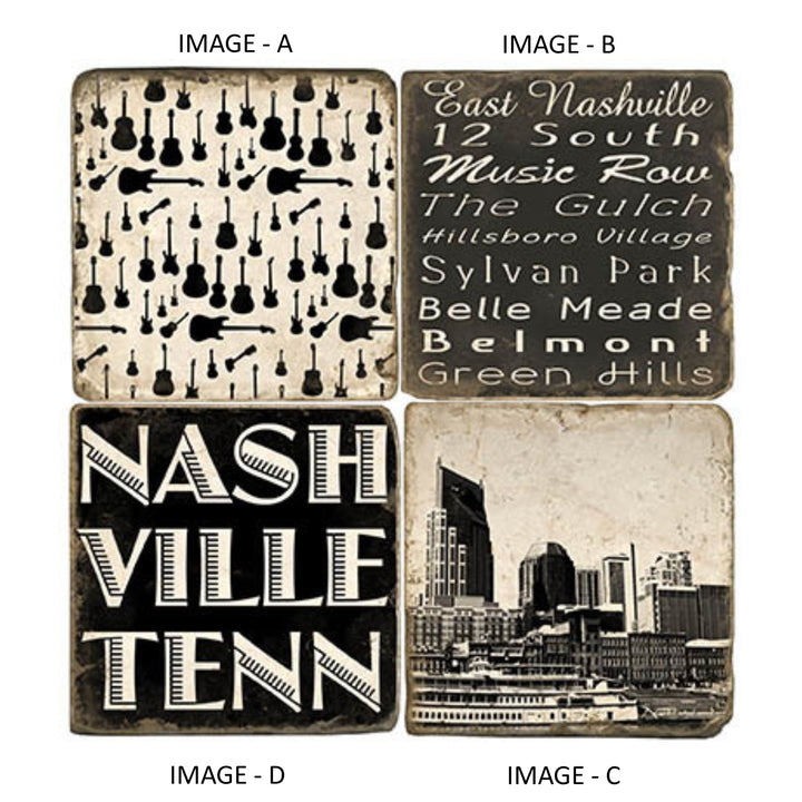 Nashville B&W Coasters Image A