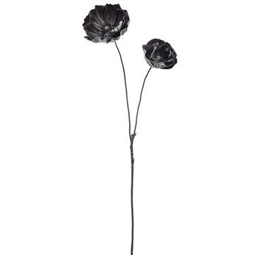 24" Metallic Poppy Spray  Black
