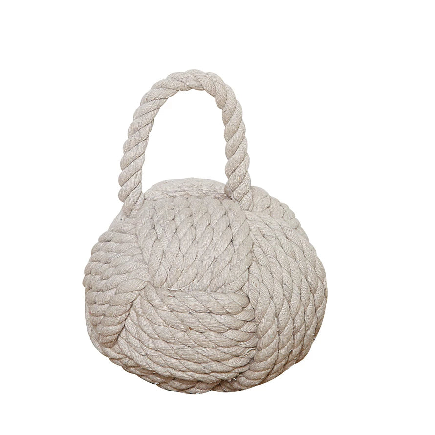 Rope Knot Doorstop-White