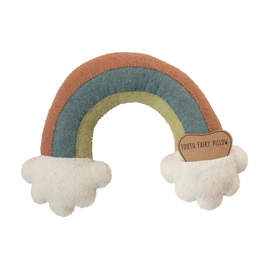 Wool Rainbow Tooth Fairy Pillow