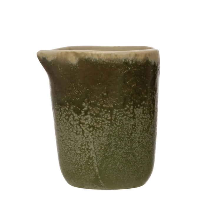 Stoneware Creamer-Green Reactive Glaze