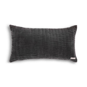 Velvet Lumbar Pillow - Charcoal