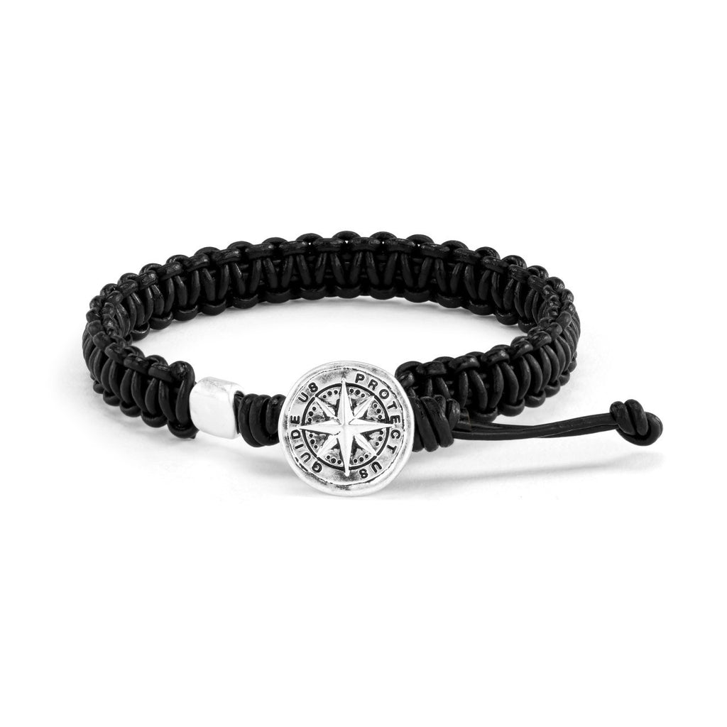 Mens Compass Bracelet-Black